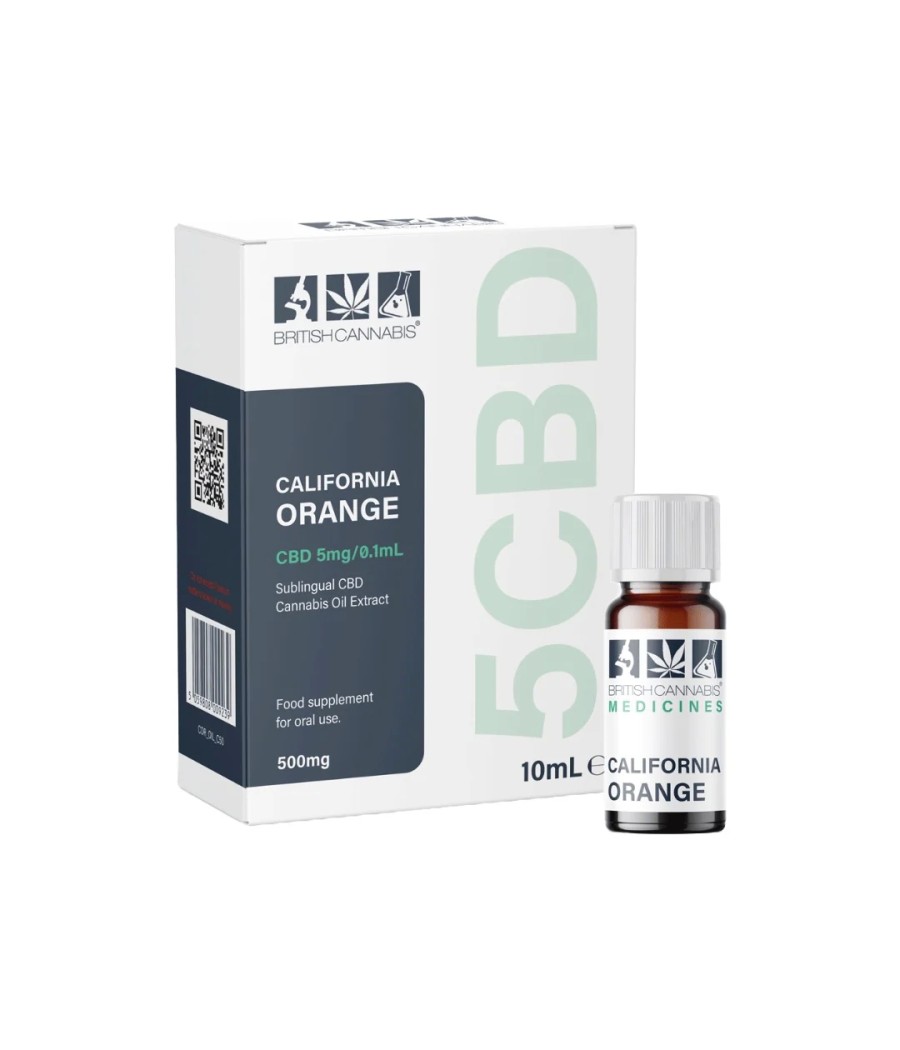 5CBD by British Cannabis 500mg CBD Full Plant Extract California Orange 10ml