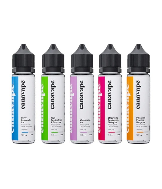 Canavape 1250mg CBD + CBG  E-liquid 50ml (Various VG/PG Ratios)