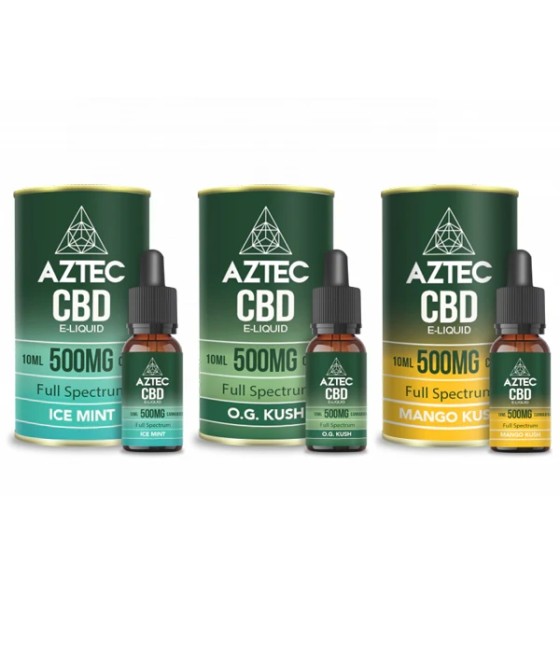 Aztec CBD 500mg CBD Vaping Liquid 10ml (50PG/50VG)