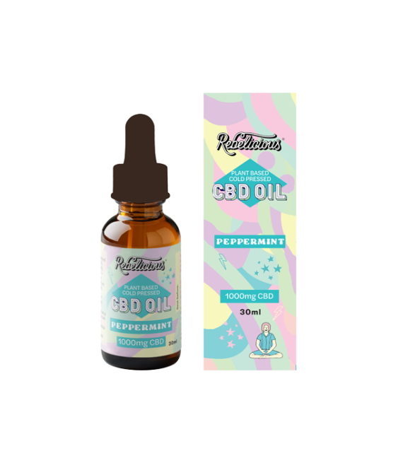 Buy 1000mg Peppermint Plant Based Cold Pressed CBD Oil - 30ml | Rebelicious