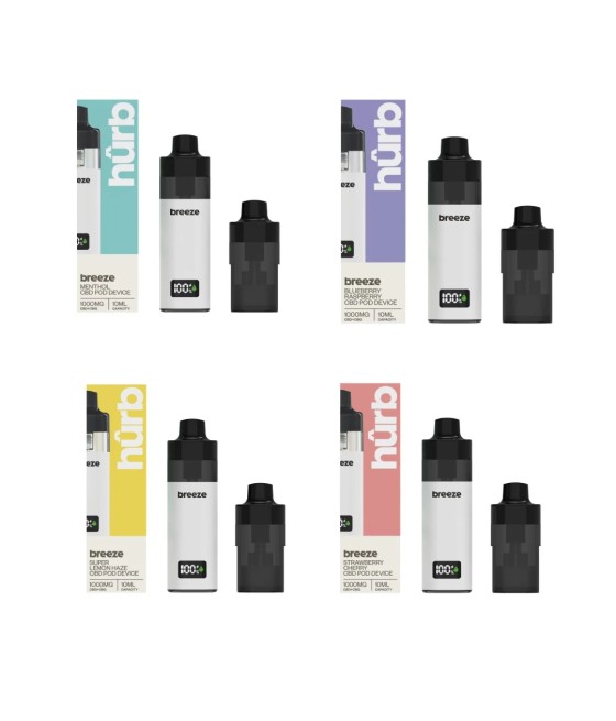 Hurb Breeze CBD 500mg + 500mg CBG Prefilled Pod 10ml + Pod Vape Device