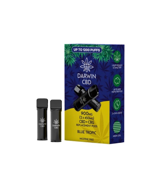 900mg Darwin CBD Prefilled Replacement Pods 1200 Puffs - 2 Pcs