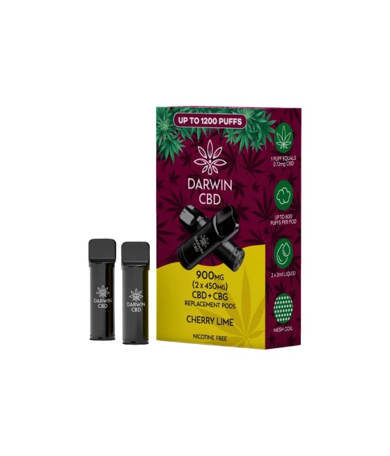 900mg Darwin CBD Prefilled Replacement Pods 1200 Puffs - 2 Pcs