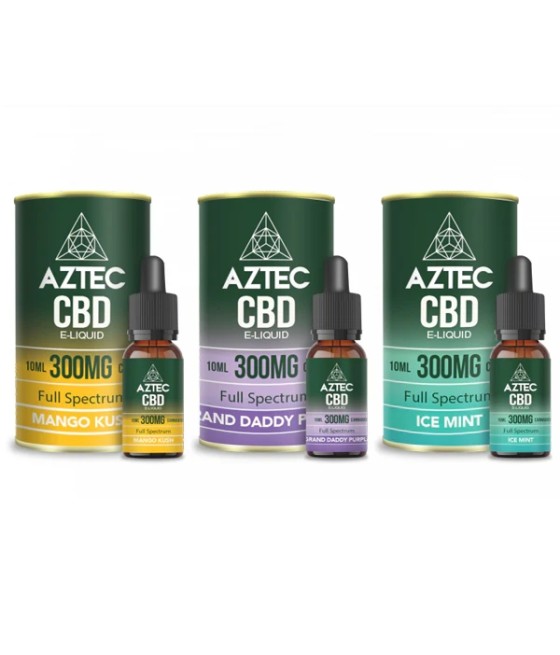 Aztec CBD 300mg CBD Vaping Liquid 10ml (50PG/50VG)