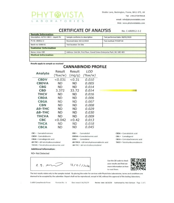 Aztec CBD 300mg CBD Vaping Liquid 10ml (50PG/50VG)