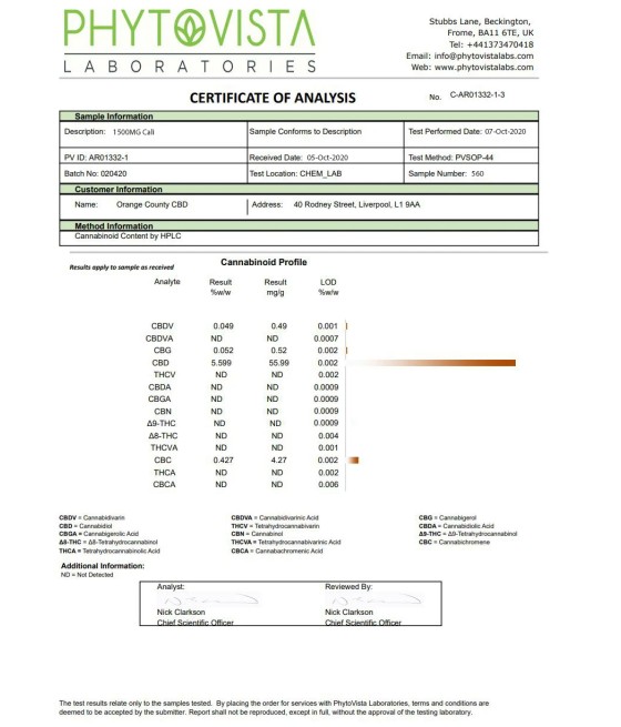 Orange County CBD Cali Range 2500mg CBD 50ml E-liquid (60VG/40PG)