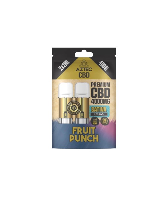 Aztec CBD 4000mg Broad Spectrum CBD Pods 2ml 4000 Puffs - 2 Pcs