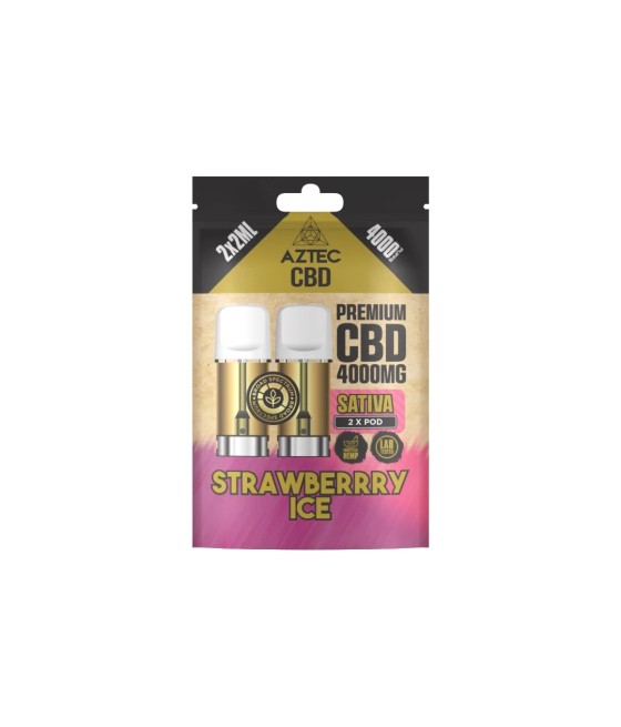 Aztec CBD 4000mg Broad Spectrum CBD Pods 2ml 4000 Puffs - 2 Pcs