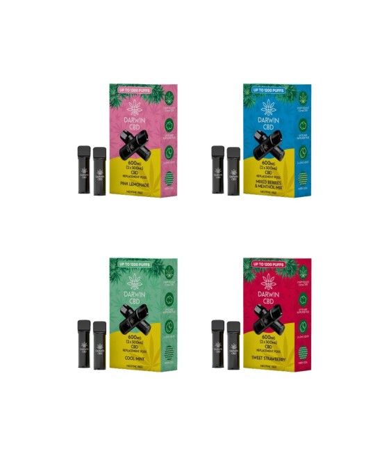 600mg Darwin CBD Prefilled Replacement Pods 1200 Puffs - 2 Pcs