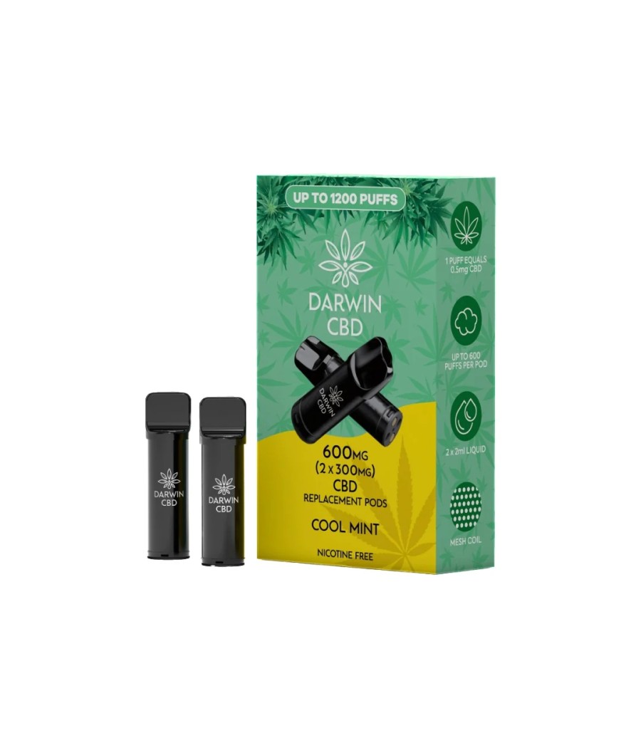 600mg Darwin CBD Prefilled Replacement Pods 1200 Puffs - 2 Pcs