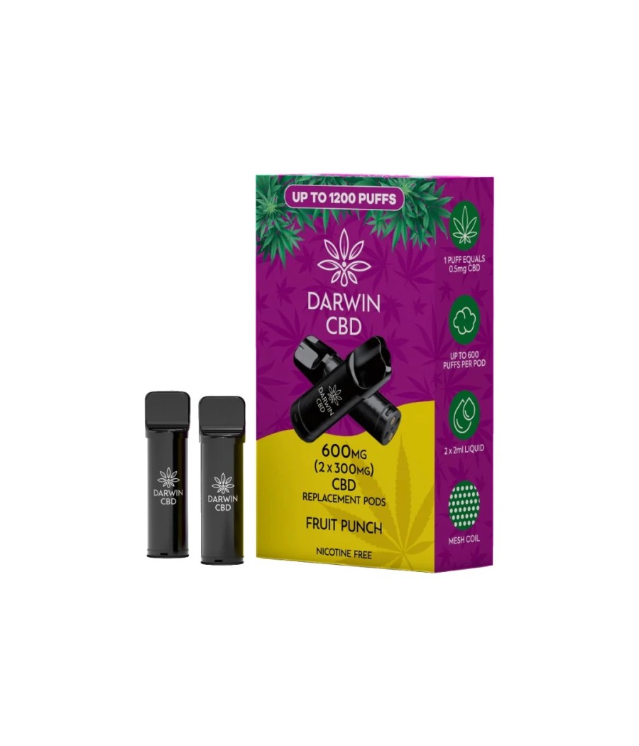 600mg Darwin CBD Prefilled Replacement Pods 1200 Puffs - 2 Pcs