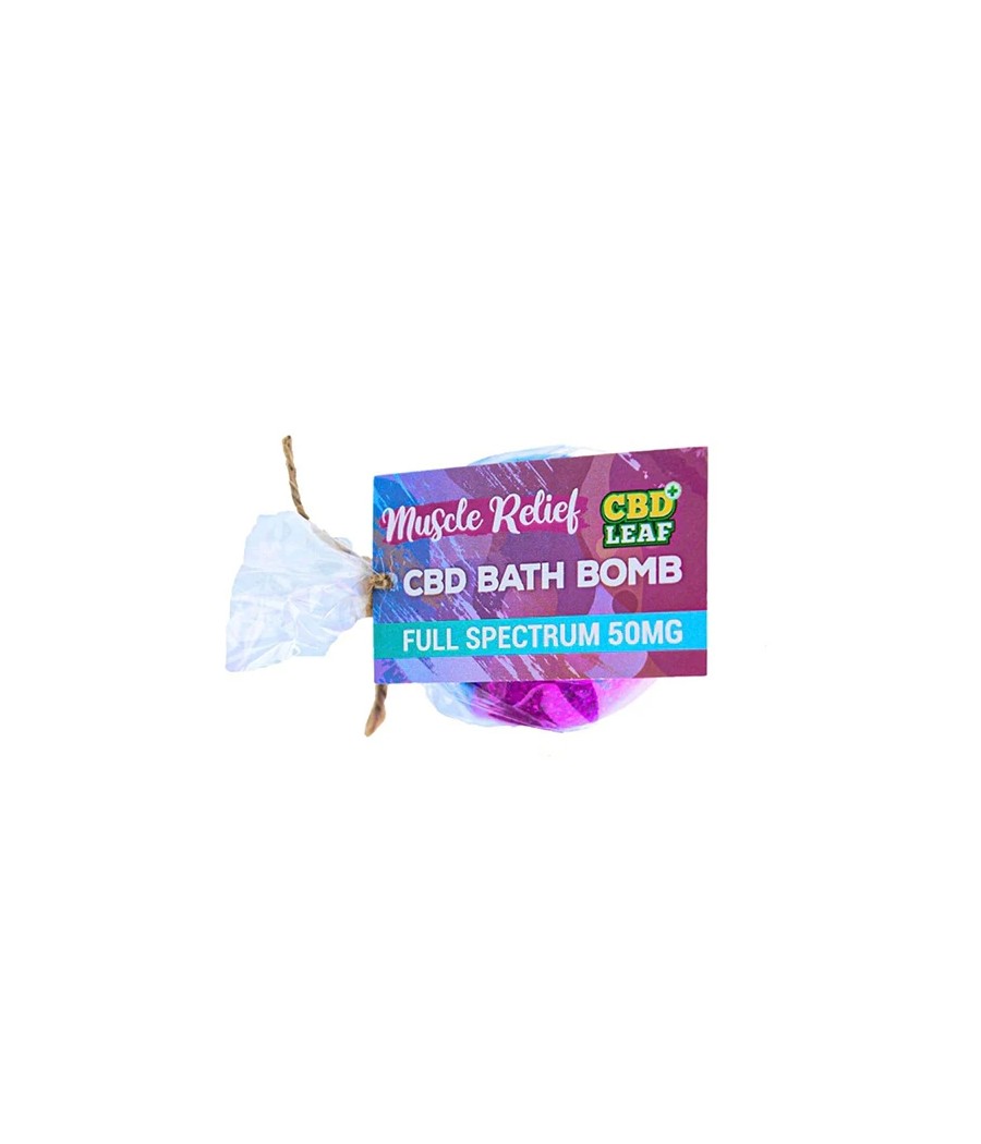 CBD Leaf 100mg CBD Bath Bomb - Muscle Relief