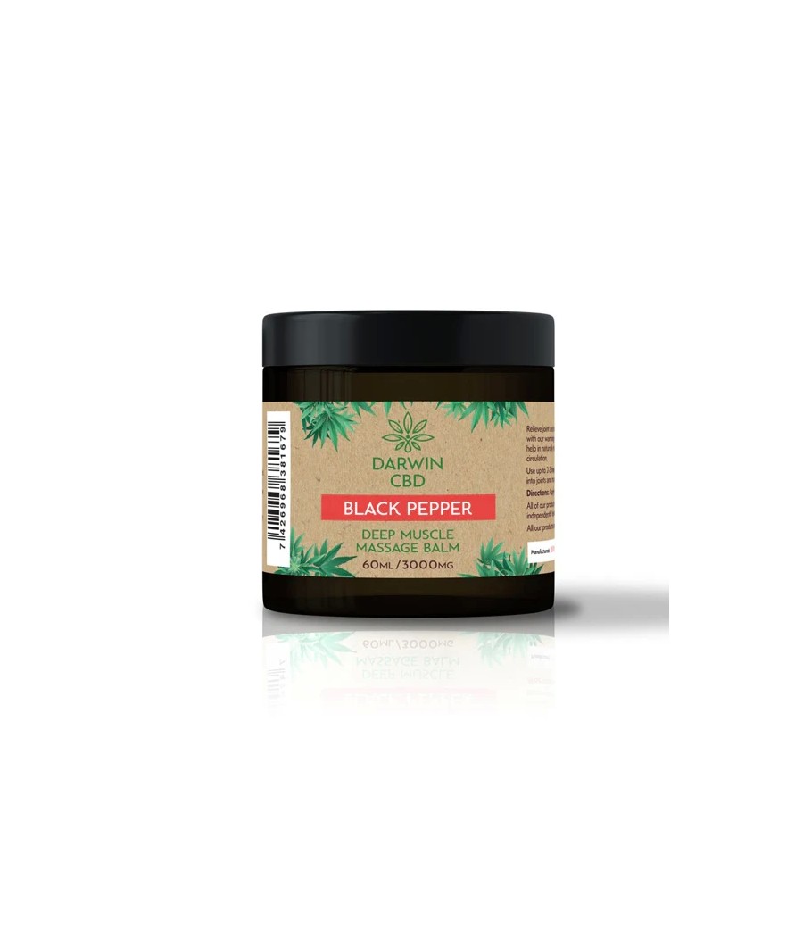 Darwin CBD 3000mg CBD Black Pepper Massage Balm - 60ml