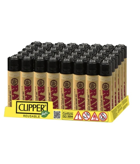 48 Clipper RAW Printed Refillable Lighters