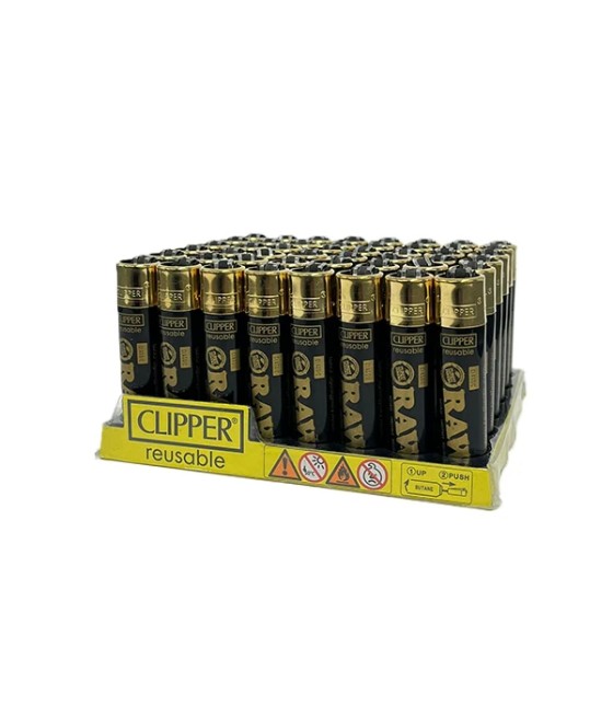 48 Clipper RAW Printed Refillable Lighters