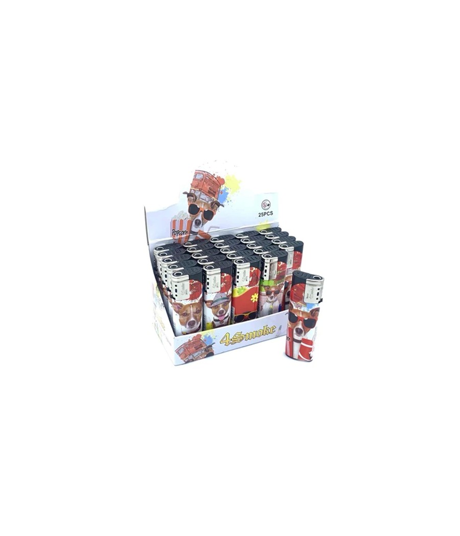 25 x 4Smoke Wind-Proof Printed Lighters - 218WE