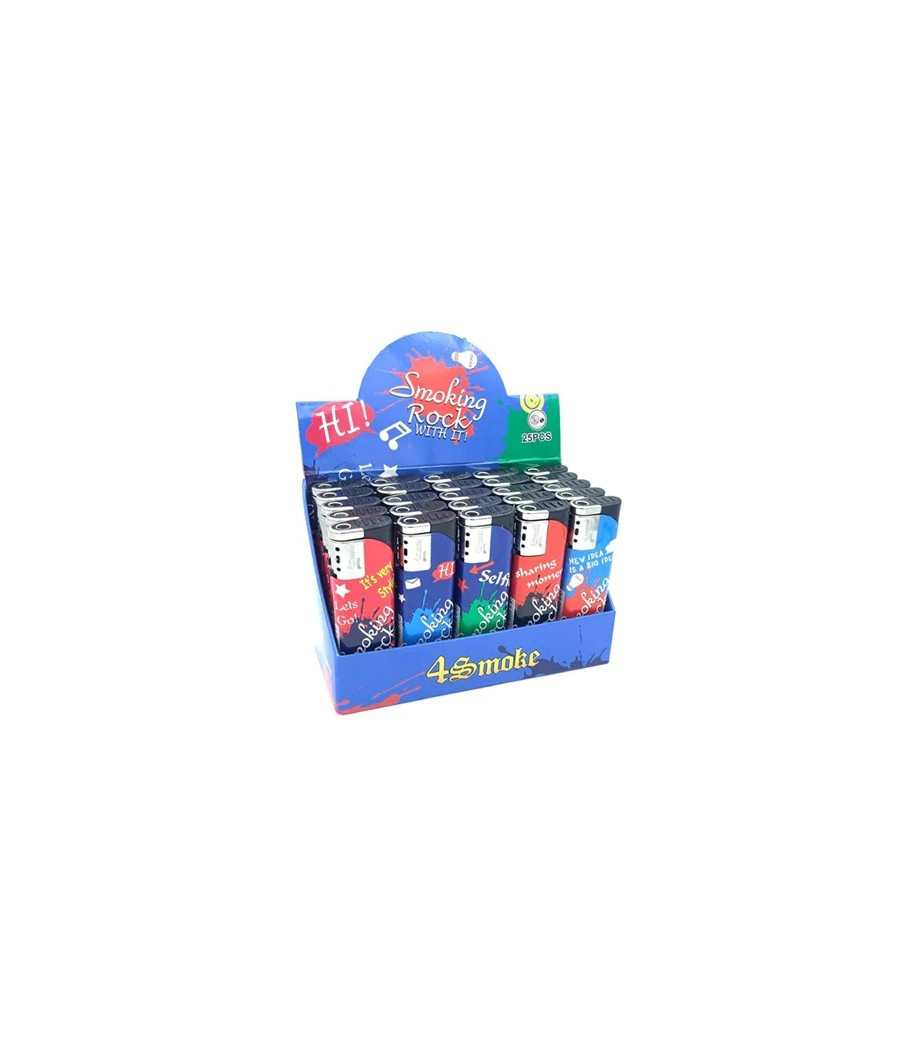 25 x 4Smoke Wind-Proof Printed Lighters - 218WE