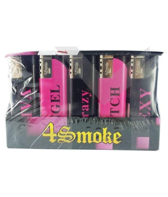 25 x 4Smoke Wind-Proof Printed Lighters - 218WE