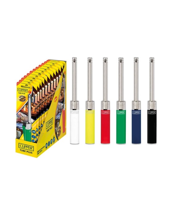 Clipper Tube+ Branded BLister Mixed Colours Lighters - TUB1L000UK