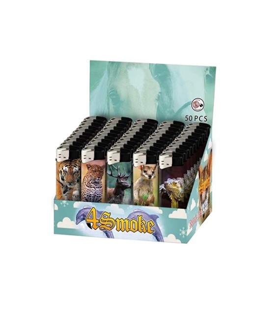 50 x 4Smoke Electronic Printed Lighters - ZY218DK