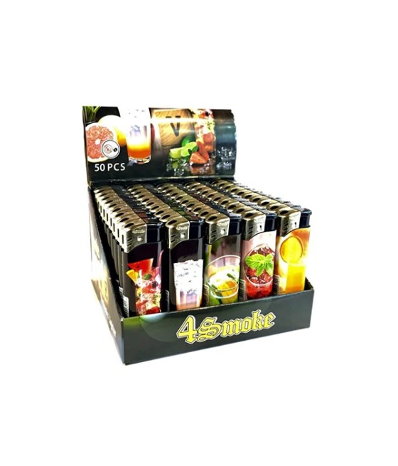50 x 4Smoke Electronic Printed Lighters - ZY218DK