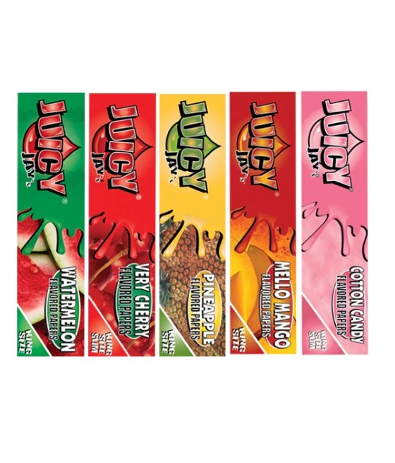 24 Juicy Jay King Size Flavoured Slim Rolling Paper - Full Box