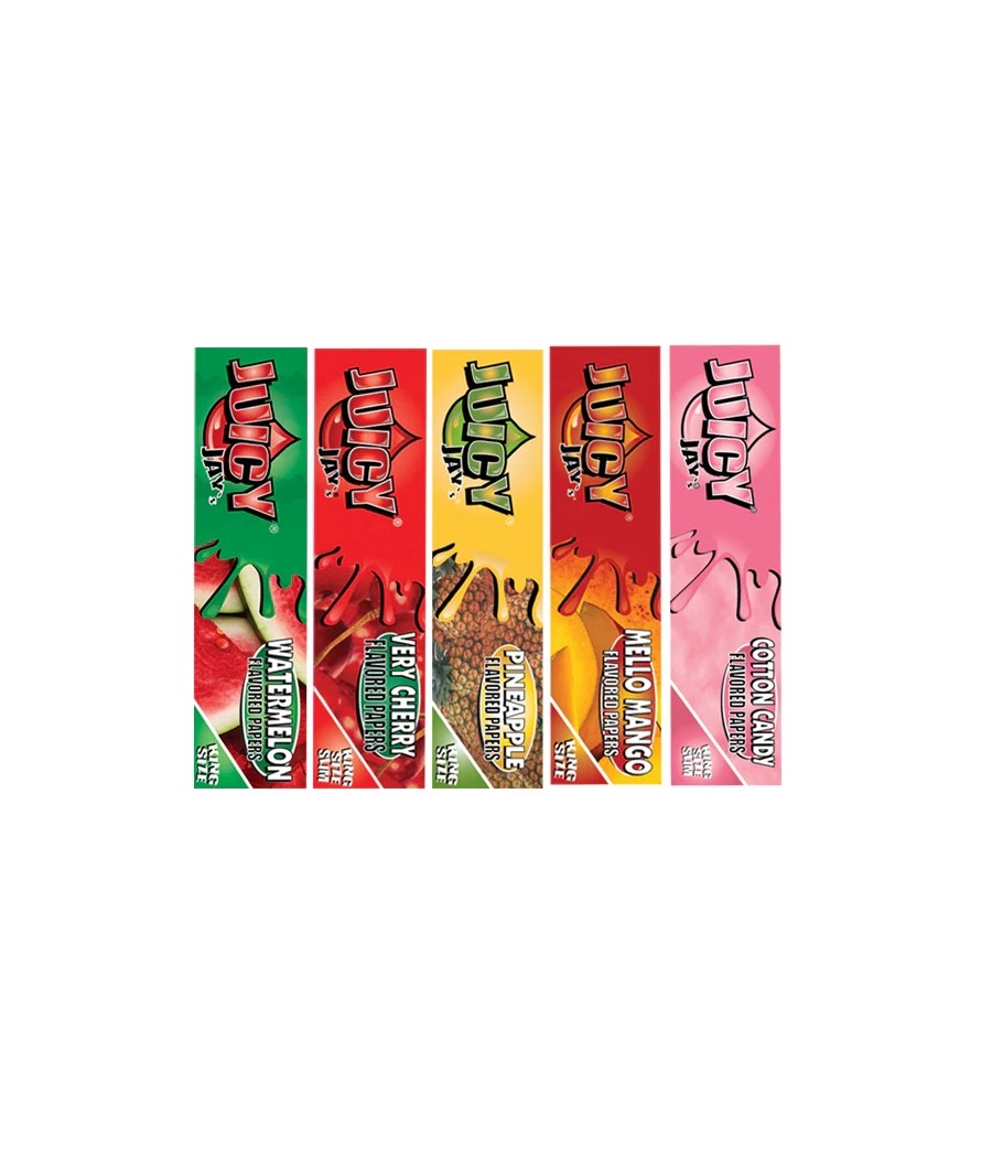 24 Juicy Jay King Size Flavoured Slim Rolling Paper - Full Box
