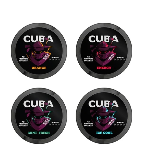 30mg CUBA Ninja Nicotine Pouches - 25 Pouches