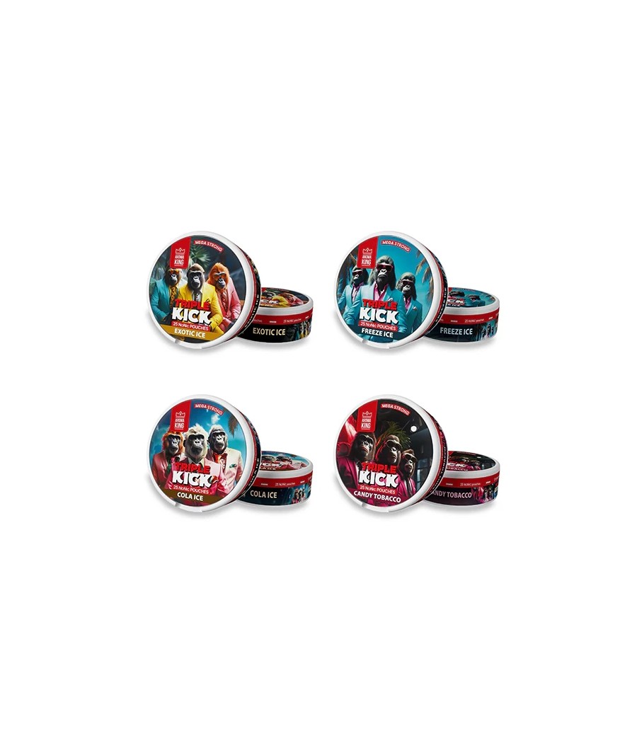 100mg Aroma King Triple Kick NoNic Pouches - 25 Pouches