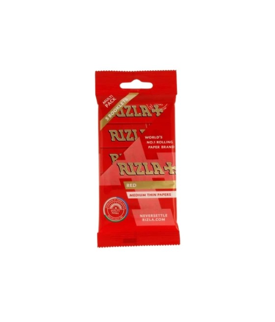5 Pack Red Regular Rizla Rolling Papers (Flow Pack)