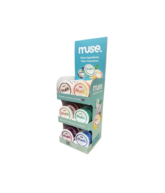12mg  Muse Nicotine Pouches CDU Bundle 30 Units + Free Stand