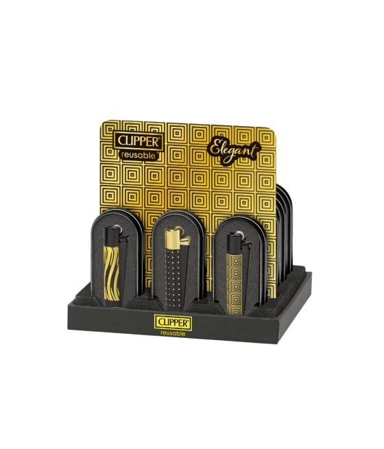 12 Clipper CMP11 Metal Large Flint Elegant Lighters - CM3S146UKX