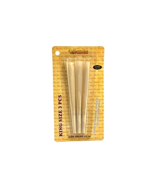 4Smoke King Size 3 piece Organic Brown Pre-rolled Rolling Paper