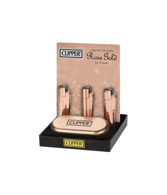 12 Clipper CMP11R Metal Flint Rose Gold Lighters - CM0S057UK