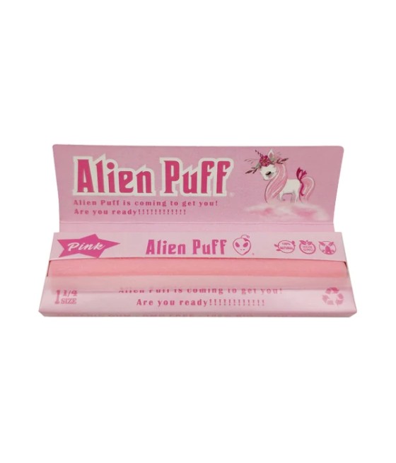 50 Alien Puff 1 1/4 Size Pink Rolling Papers ( HP2102AP )