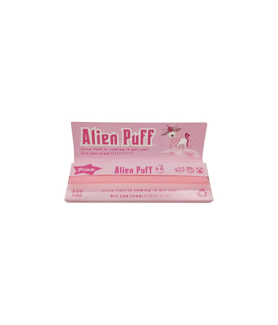 50 Alien Puff 1 1/4 Size Pink Rolling Papers ( HP2102AP )