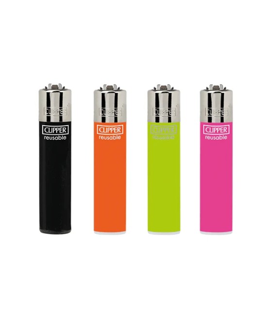 40 Clipper D40 CP11 Classic Flint Assorted Solid Colour Lighters - CL1C006UKH
