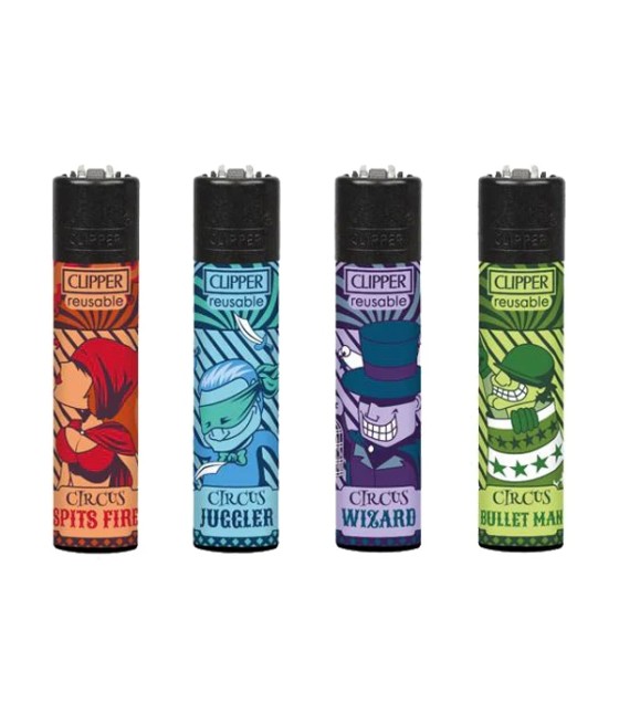 40 Clipper CP11RH Classic Large Flint Circus Life 3 Lighters - CL3C1156UKH