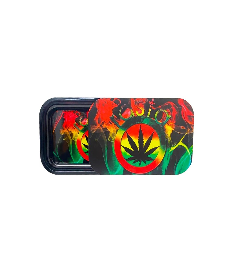 Large Mixed Design Magnetic Metal Rolling Trays with Lid