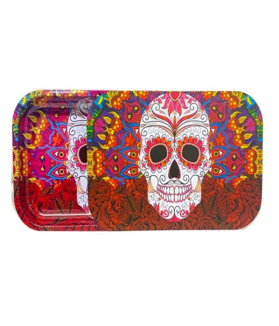 Large Mixed Design Magnetic Metal Rolling Trays with Lid