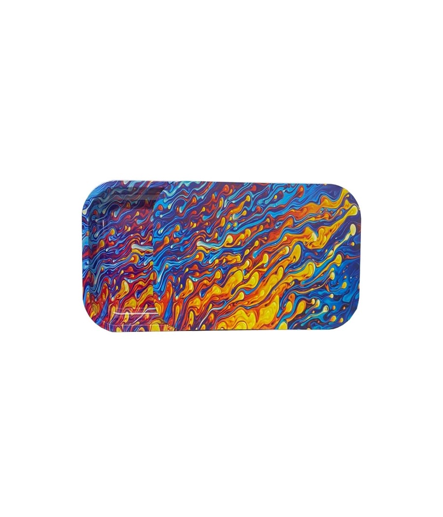 Large Mixed Design Magnetic Metal Rolling Trays with Lid