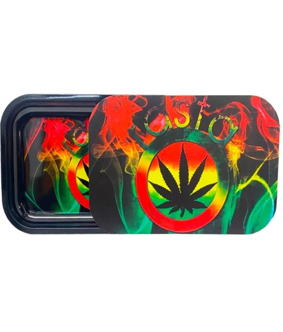Large Mixed Design Magnetic Metal Rolling Trays with Lid