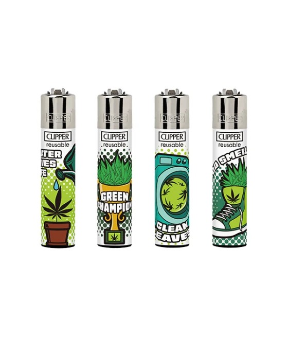 40 Clipper D48 CP11RH Classic Flint Weed Status Lighters - CL3A1716UKH