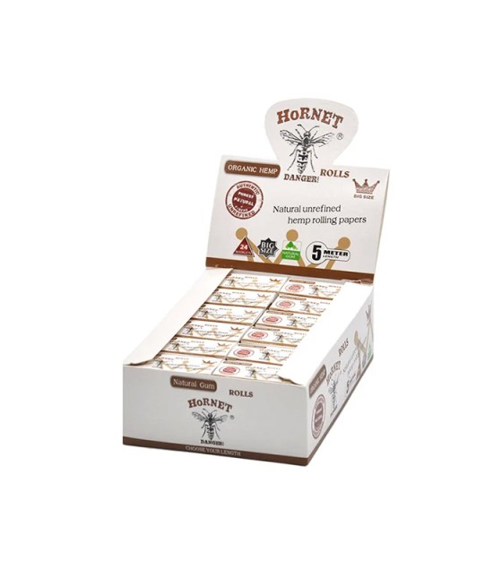 24 Hornet Natural Organic Hemp Papers 5 meter Roll