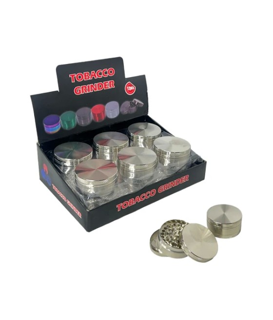 3 Parts Silver Metal Tobacco Grinder - PH6907-Silver