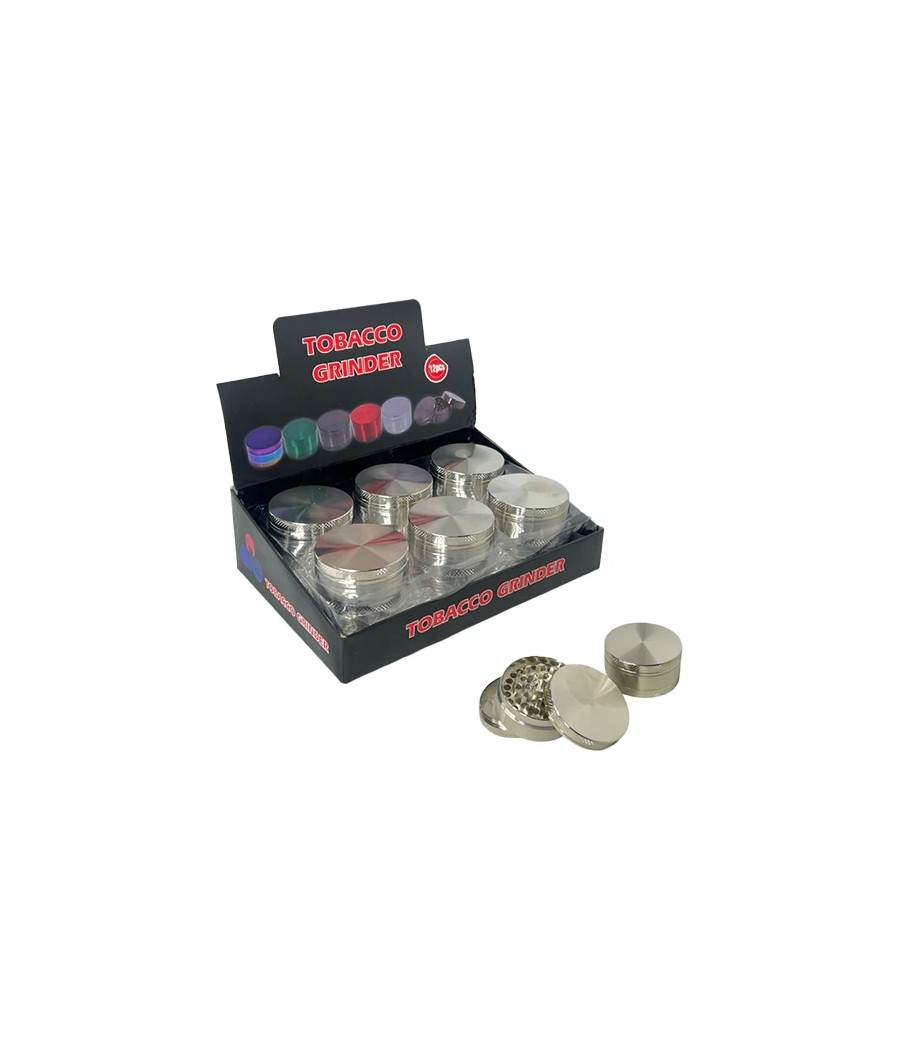 3 Parts Silver Metal Tobacco Grinder - PH6907-Silver