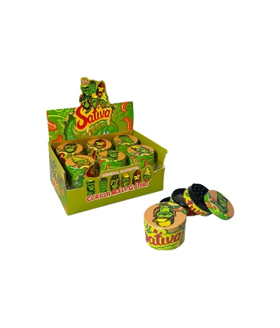 Gorilla Zinc Sativa Design 4 Parts Metal Tobacco Grinder Hybrid- PH6916 - GS1153