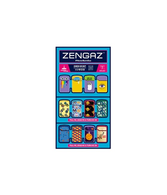 Zengaz Cube ZL-12 Royal Jet (EU-S3) - Jet Flame Lighters Bundle + 48 Lighters with Cube display stand