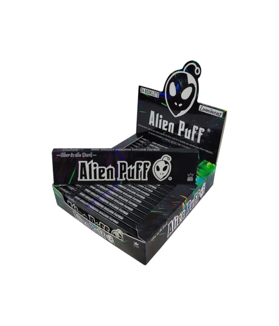 Alien Puff Kingsize Luminous Glow in The Dark Rolling Papers 24 Booklets (HP2111)