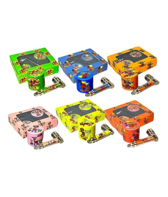 Honey Puff Metal Grinder and Pipe Gift Set - GS1152 (SET239-HP)